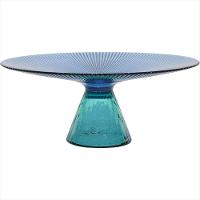 Centro Mesa Beretta Vidro Azul Com Pé - GS - 1