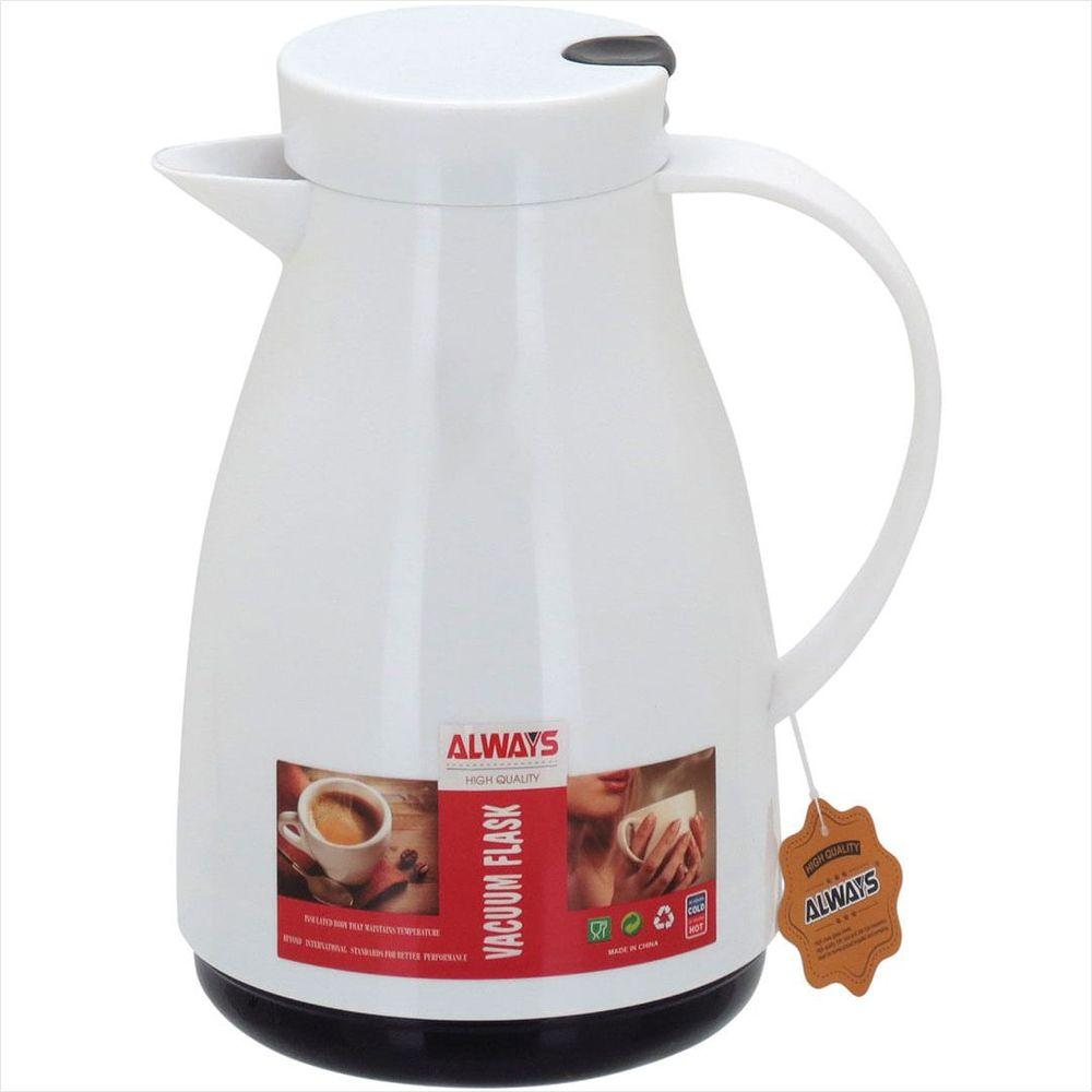 Garrafa Térmica 22x13x13 cm 500ml Plástico Branco Ampola Vidro Blanc - GS - 1