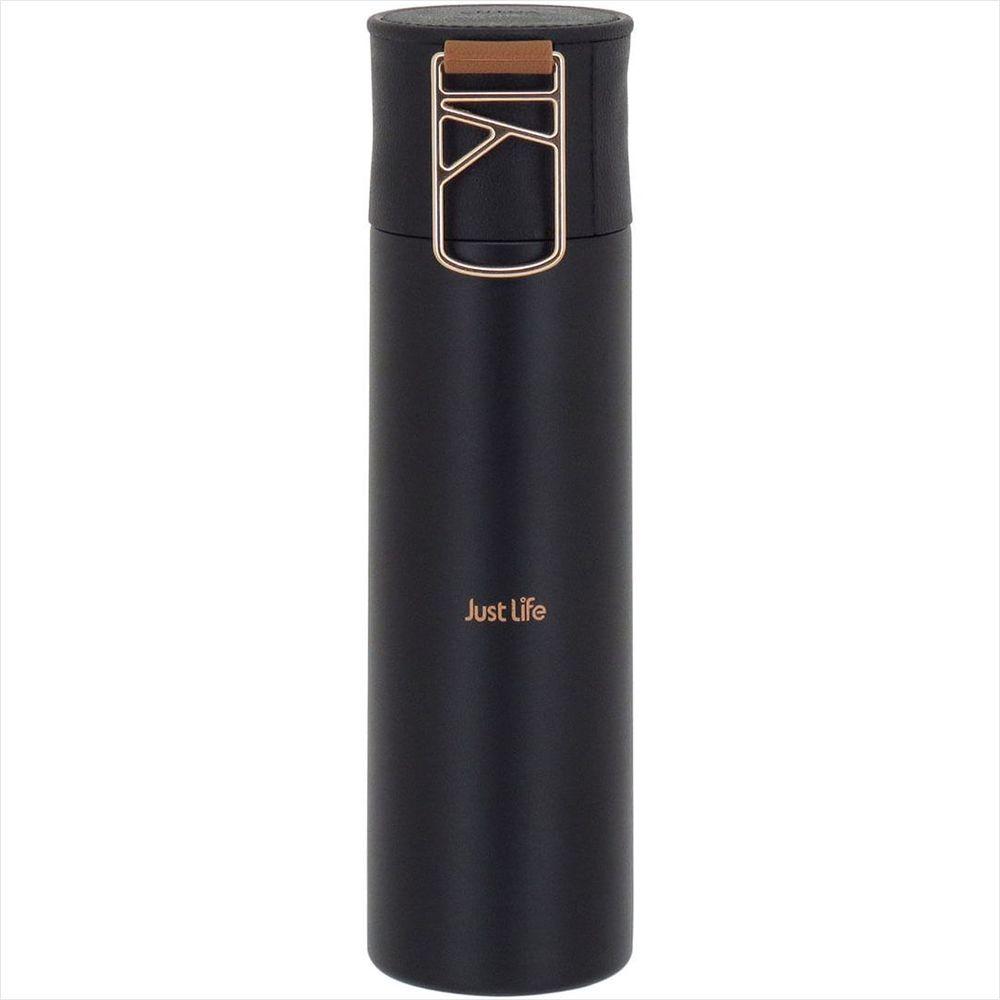 Garrafa Térmica 24x6x6 cm 500ml Inox Preto Parede Dupla Just Life - GS - 1