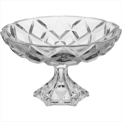 Centro Mesa 20x32x32 cm Cristal Eco Transparente Com Pé Andres - GS