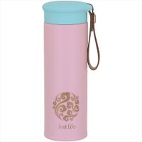 Garrafa Térmica 20x6x6 cm 450ml Inox Rosa Parede Dupla Just Life - GS - 1