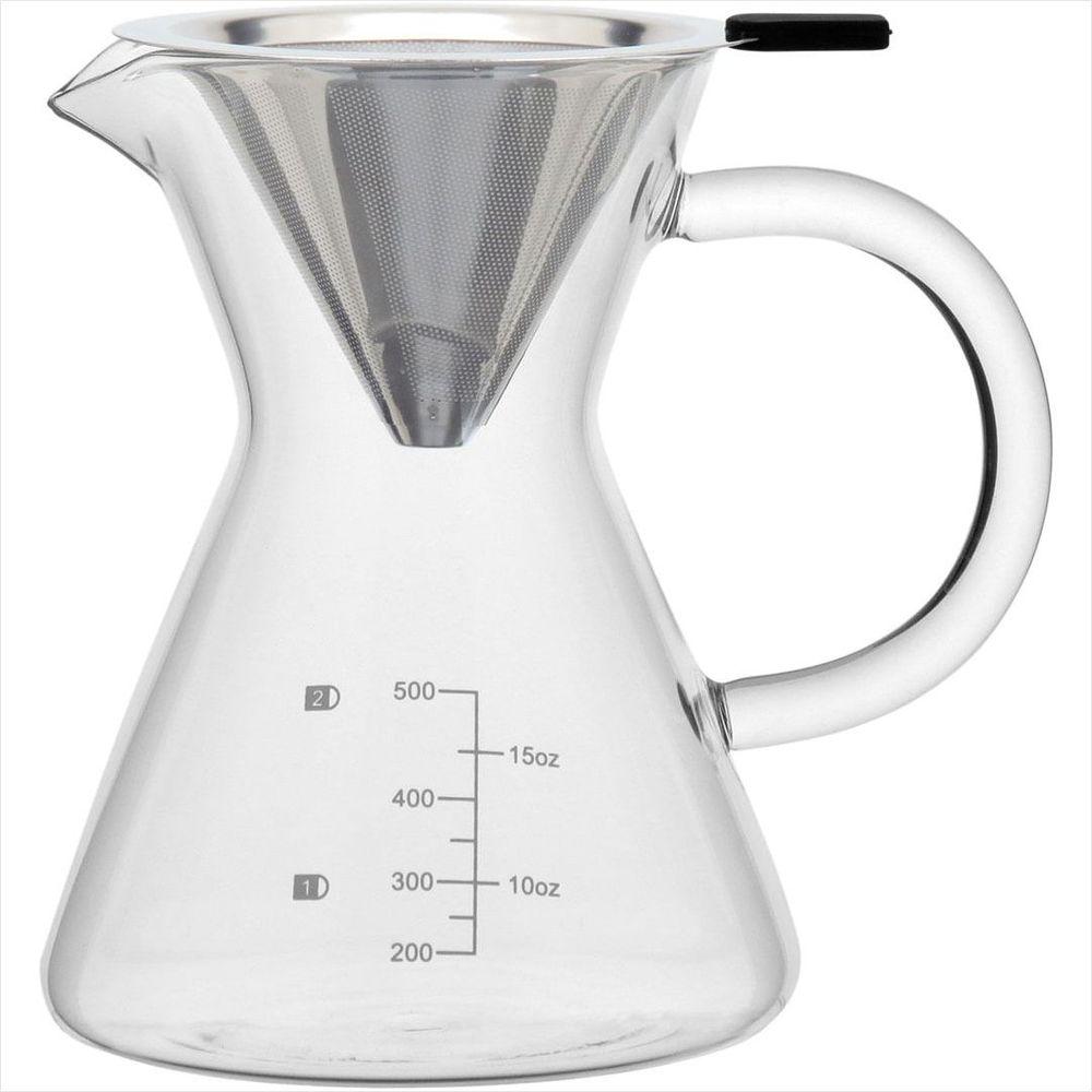 Cafeteira com Filtro 17x16x12 cm 600ml Borosilicato Transparente Kanne - GS - 1