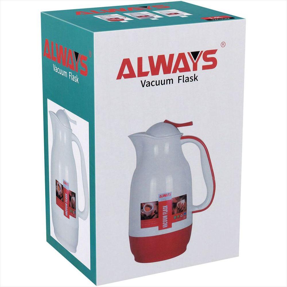 Garrafa Térmica 25x13x13 cm 1L Plástico Vermelho Ampola Vidro Alwa - GS - 2