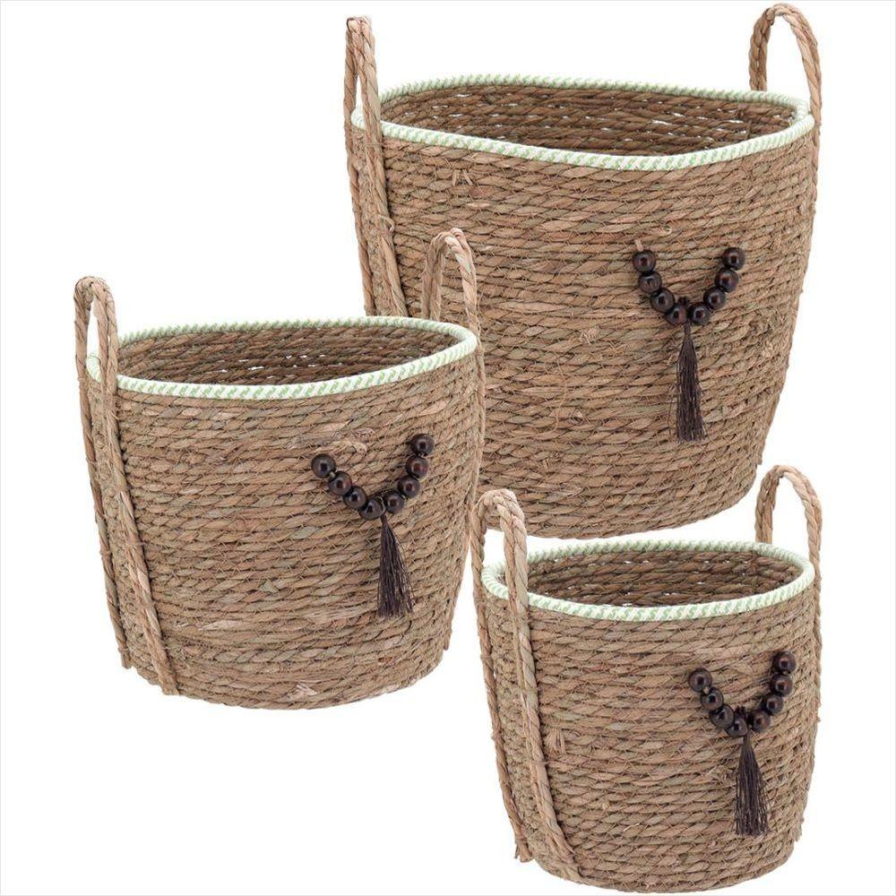 Cesta Fibra Verde 3 Peças - Abigail - GS - 1