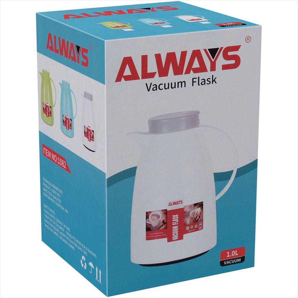 Garrafa Térmica 1 Litro Plástico Branco Ampola Vidro Blanc - GS - 2