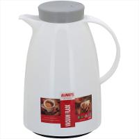 Garrafa Térmica 1 Litro Plástico Branco Ampola Vidro Blanc - GS - 1