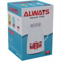 Garrafa Térmica 1 Litro Plástico Branco Ampola Vidro Blanc - GS - 2