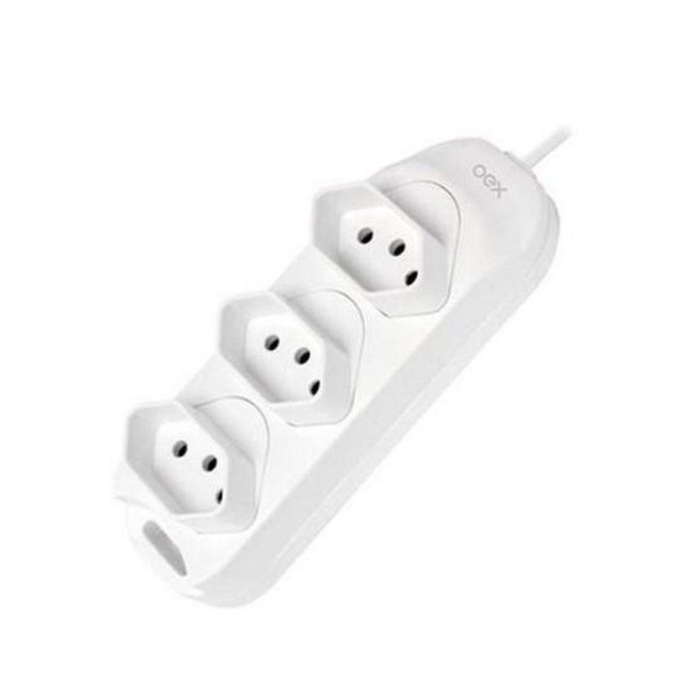 Tomada Multipla Com 3 Entradas Removíveis Oex Tm100 Branco - 1