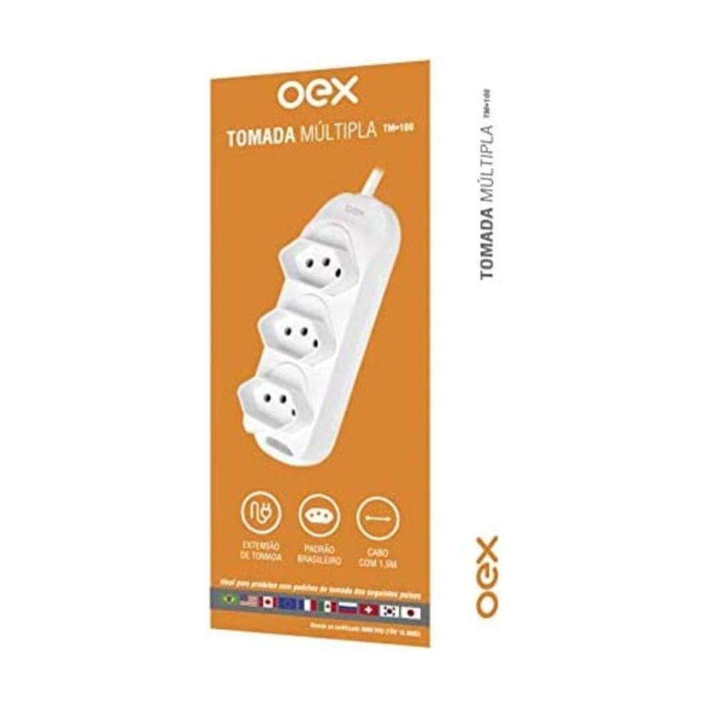 Tomada Multipla Com 3 Entradas Removíveis Oex Tm100 Branco - 2