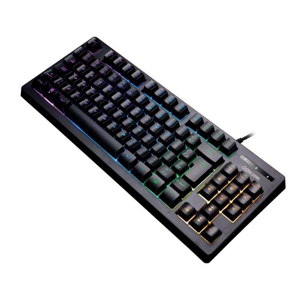 Teclado Gamer Cobby Tc206 - Abnt2 - Led Rainbow Preto - 1