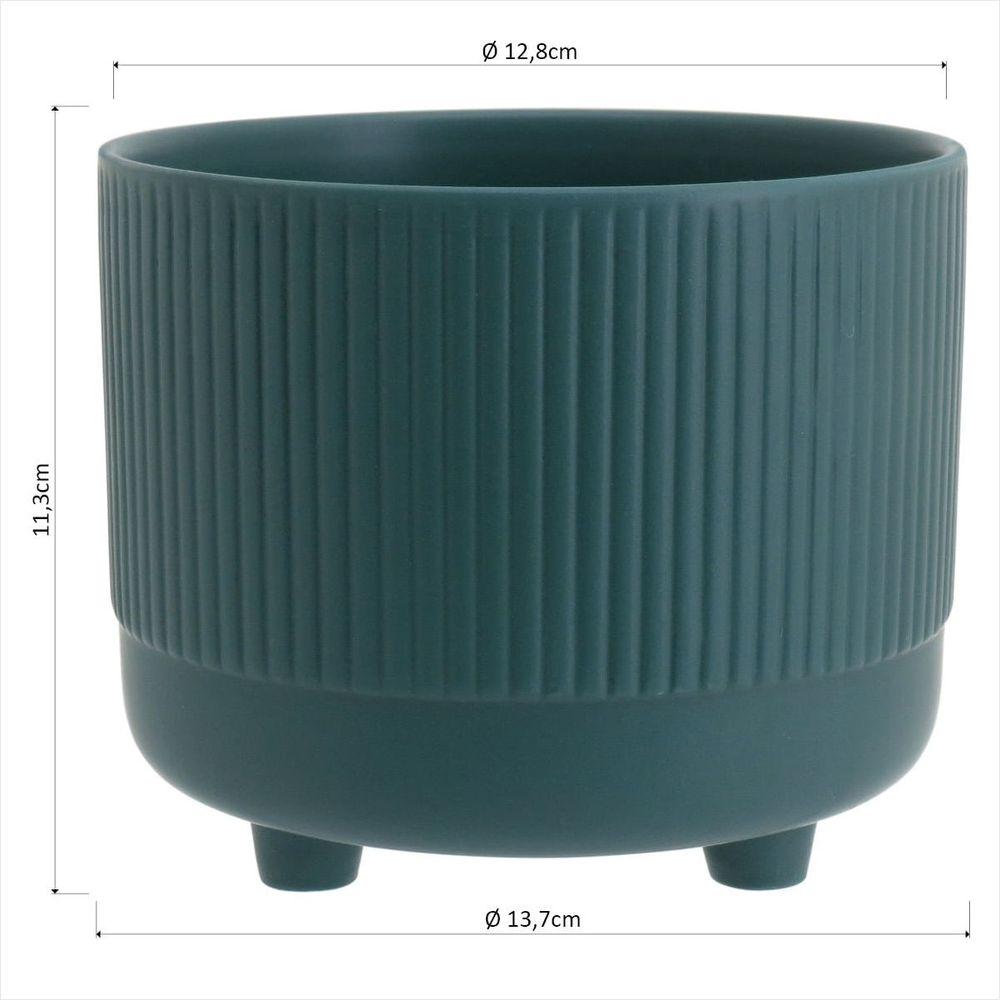Cachepô 11x13x13cm Cerâmica Verde GS - 5