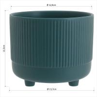 Cachepô 11x13x13cm Cerâmica Verde GS - 5