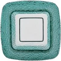 Vaso 20X13X13Cm Vidro Azul Gs