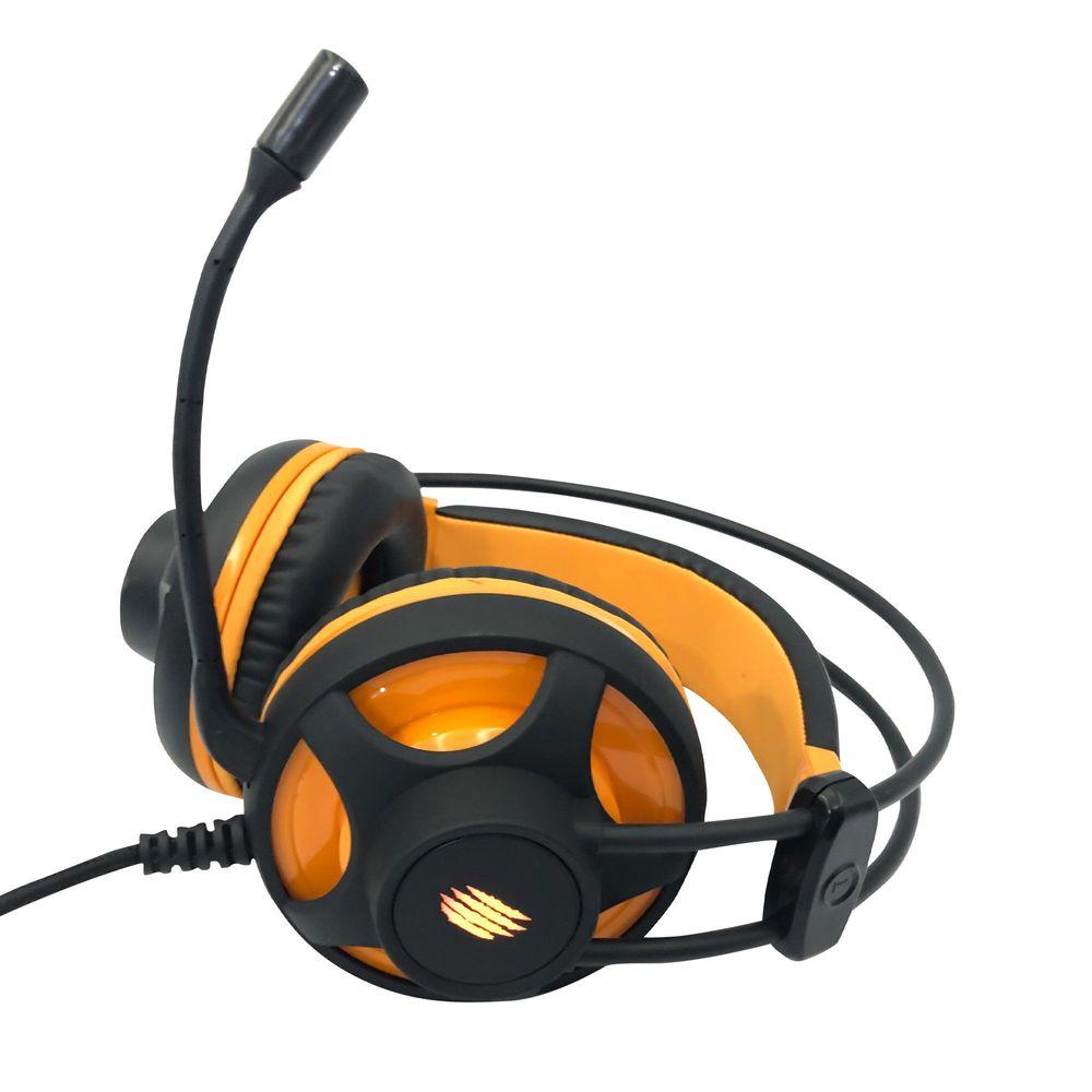 Headset Gamer Argos - Virtual Surround 7.1 E Multiplataforma - Oexgame Preto Com Laranja - 2