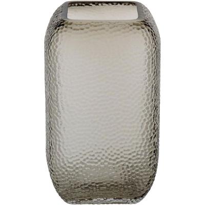 Vaso 20X13X13Cm Vidro Cinza Gs