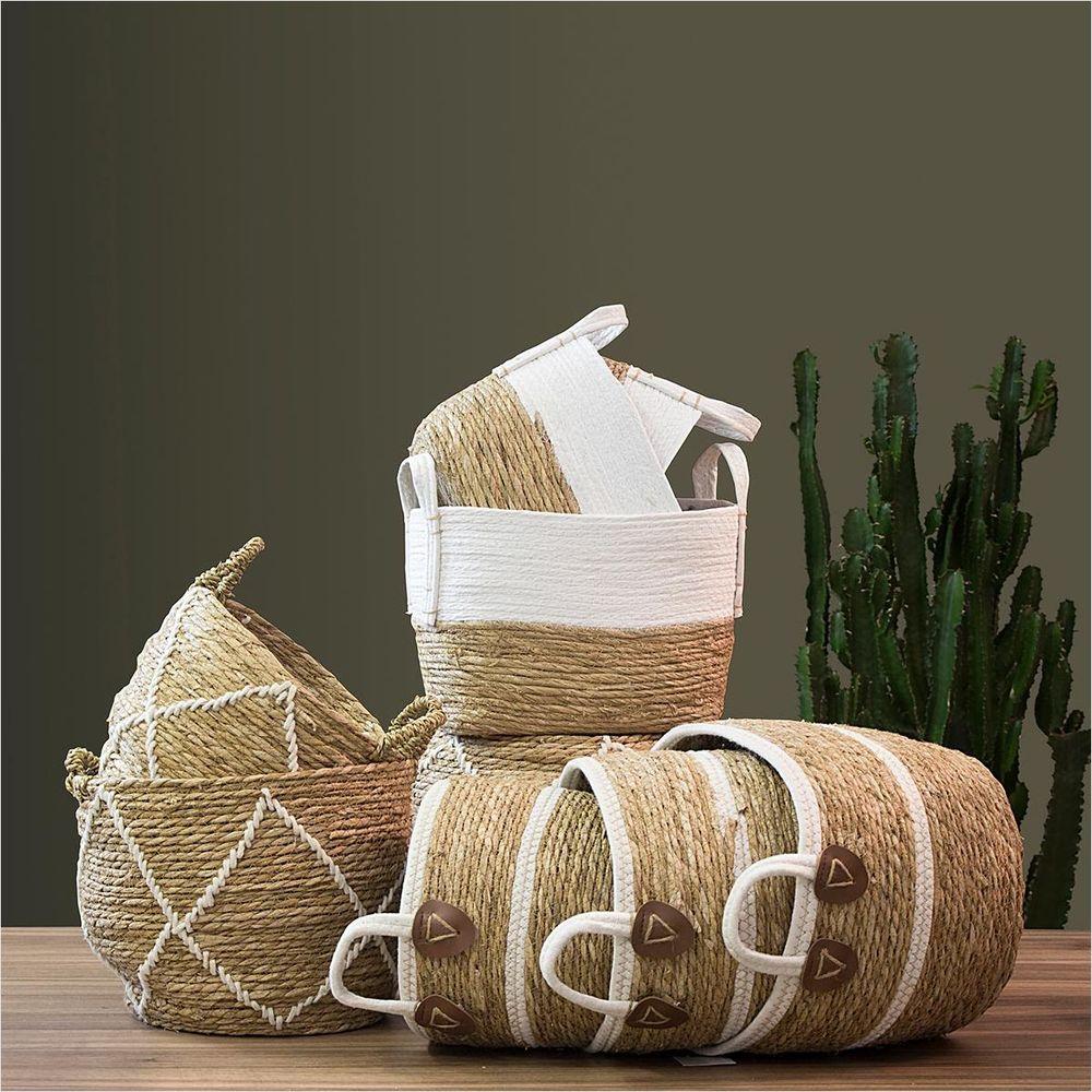 Cesta Fibra Natural 3 Peças 28x33x33cm GS - 7