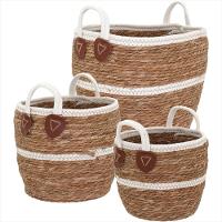 Cesta Fibra Natural 3 Peças 28x33x33cm GS - 1