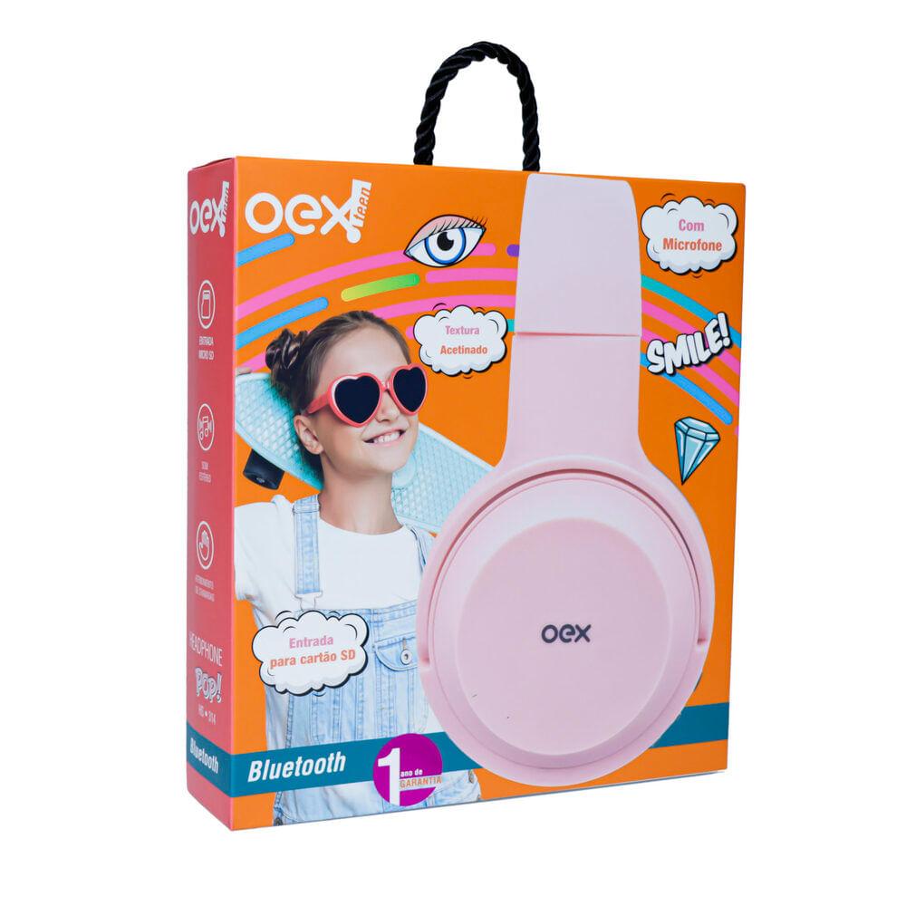 Headset Bluetooth Dobravel Oex Teen Pop Hs314 - Rosa - 2
