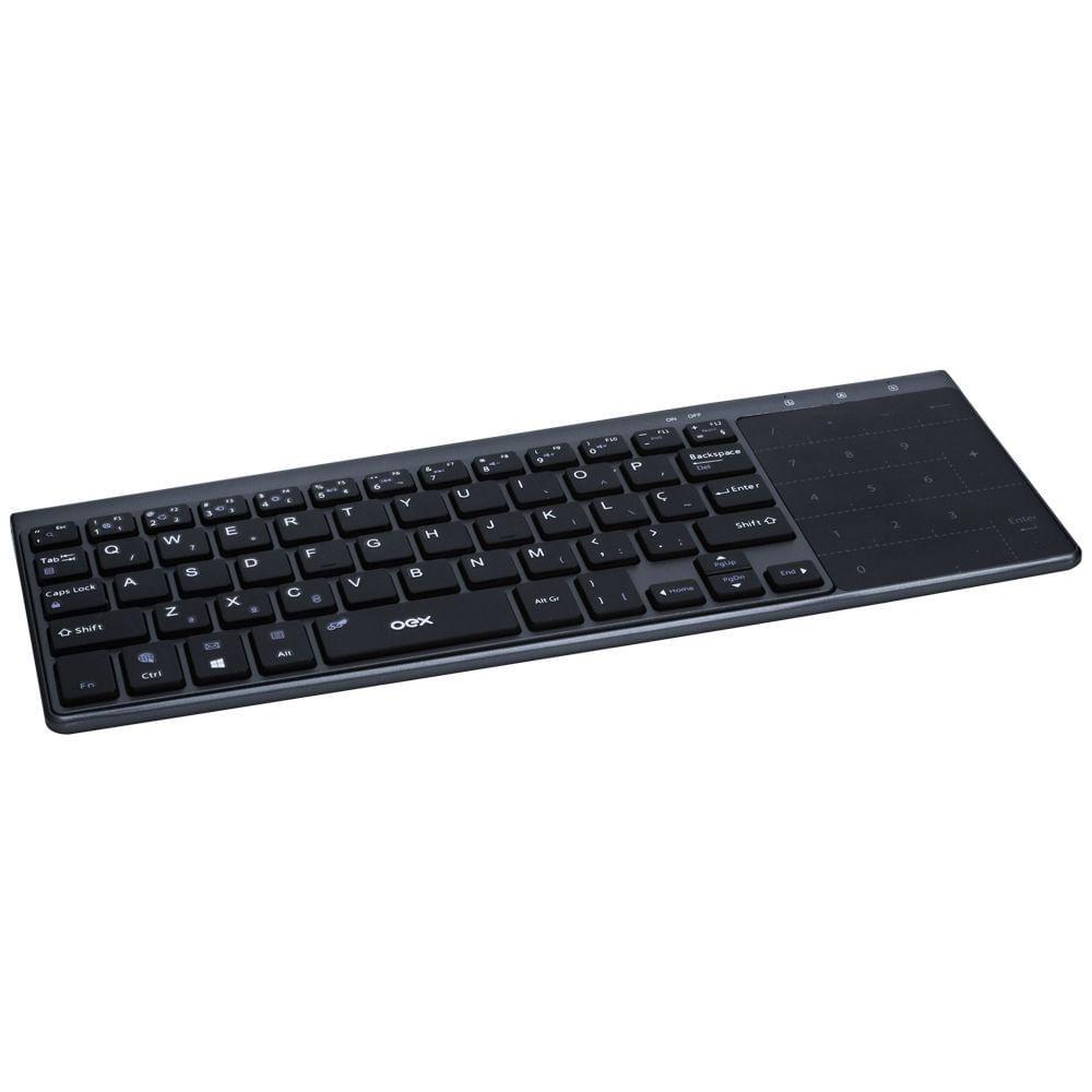 Mini Teclado Bluetooth Touchpad Oex Premium Tc503 Chumbo - 1
