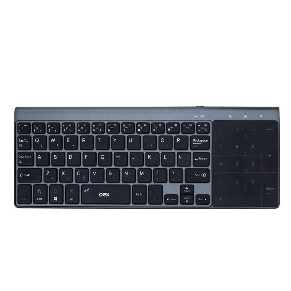 Mini Teclado Bluetooth Touchpad Oex Premium Tc503 Chumbo - 4
