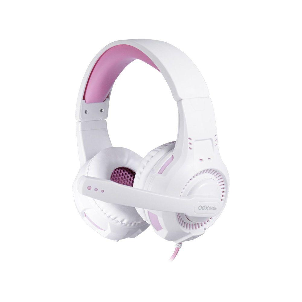 Headset Gamer Multiplataforma- Gorky Hs413 - Oexgame Branco E Rosa - 2