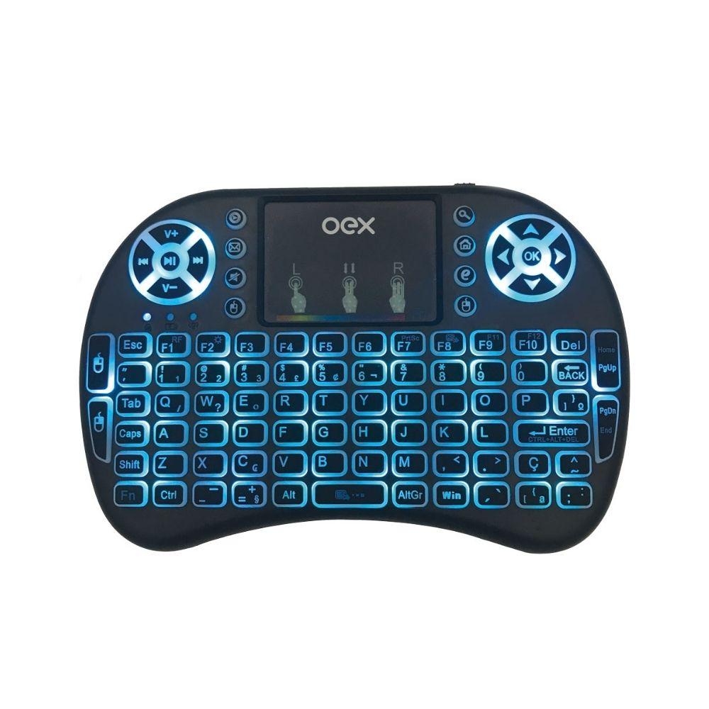 Mini Teclado Wireless Com Touch Oex Airmouse Ck103 Preto - 1
