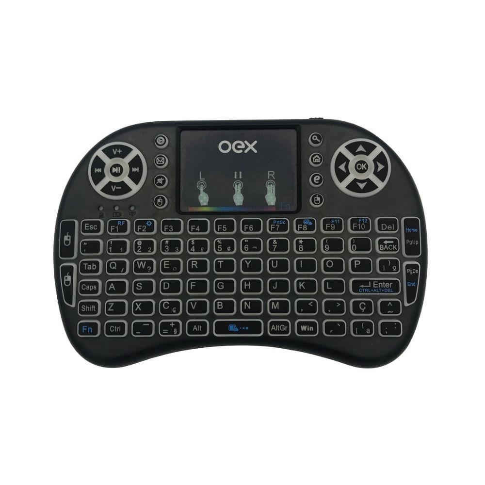 Mini Teclado Wireless Com Touch Oex Airmouse Ck103 Preto - 3