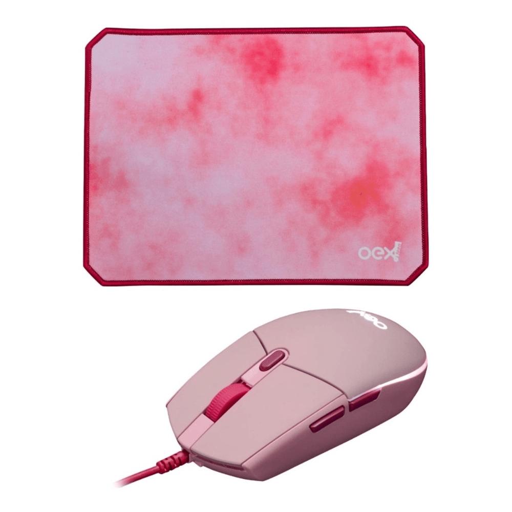 Combo Vibes (Mouse+Mousepad) Oex Kids / Teen Mc200 Rosa - 1