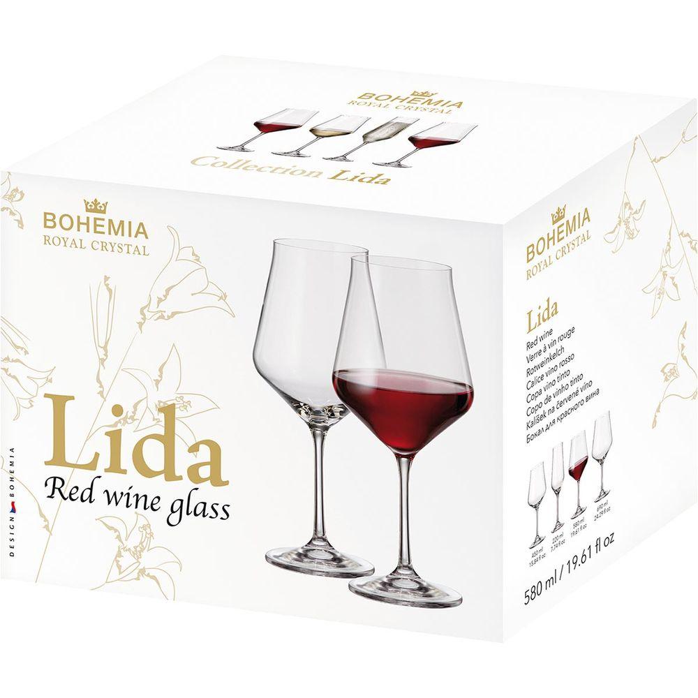 Taça Vinho Bohemia Lida Cristal 580 ml 6 Peças - 2