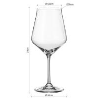 Taça Vinho Bohemia Lida Cristal 580 ml 6 Peças