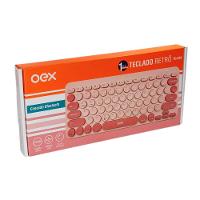 Teclado Multimídia Retrô Conexão Bluetooth Abnt2 Rosa OEX - 5