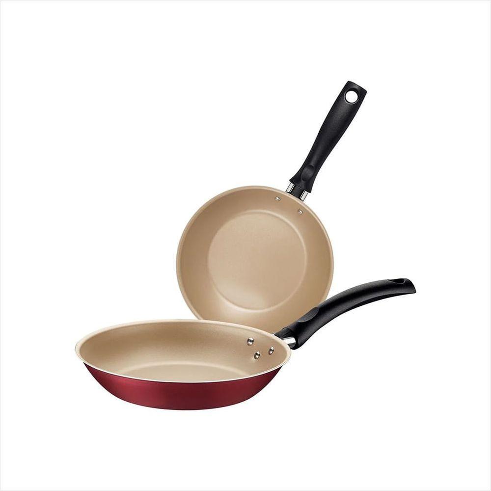 Jogo de Frigideiras Alumínio Turim Vermelho 2 Peças Tramontina - 1