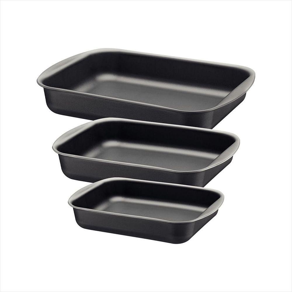 Jogo de Assadeiras com Revestimento Interno Antiaderente Grafite Tramontina - 2