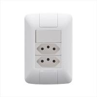 Conjunto 1 Interruptor Simples 6 A 250 V e 2 Tomadas 2P+T 20 A 250 V Tramontina - 1