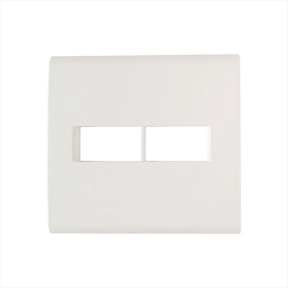 Placa 4X4 2 Postos Liz Branca - 1