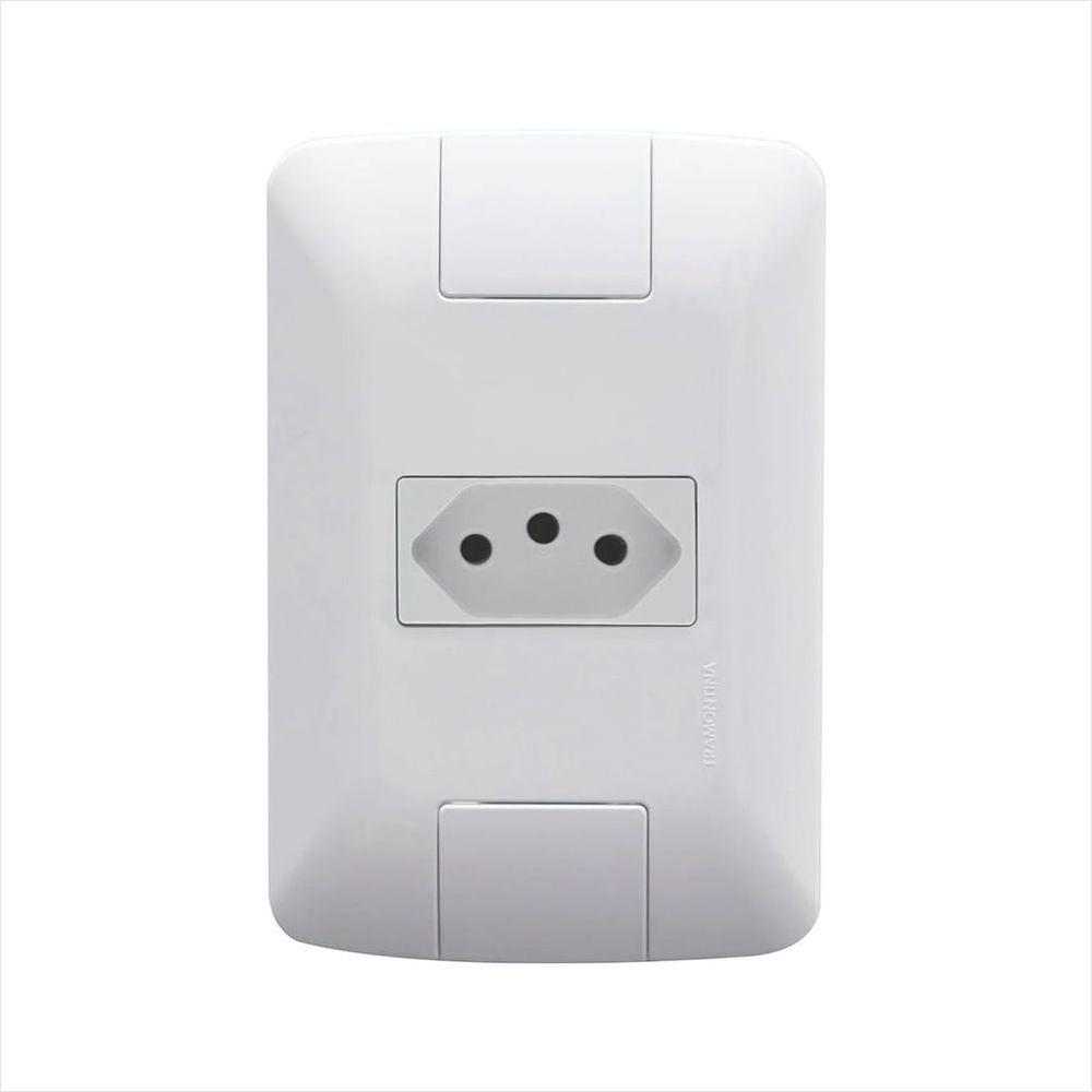 Conjunto Tomada 2P+T 10A/250V Aria Branco Tramontina - 1