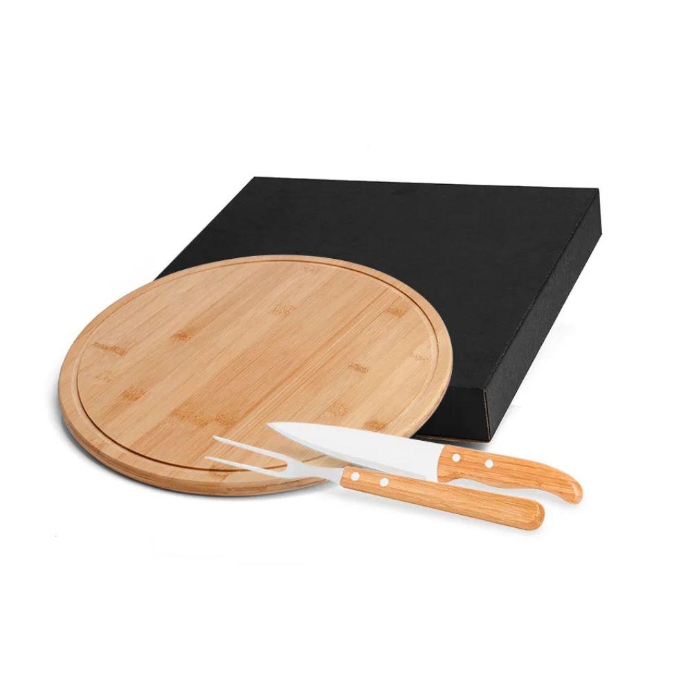 Conjunto Para Churrasco Em Bambu-Inox - 35Cm - 3 Peças. - 1