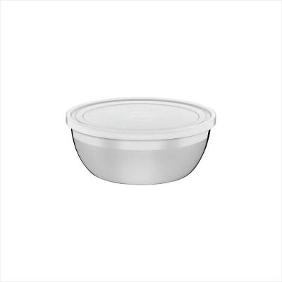 Pote Redondo Aço Inox Com Tampa Plástica Tramontina