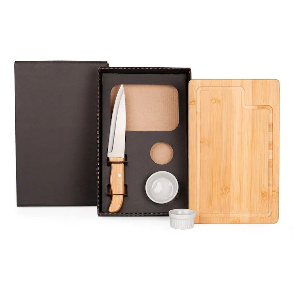 Conjunto Para Churrasco - Petisco Em Bambu - Porcelana - 4 Peças - 1