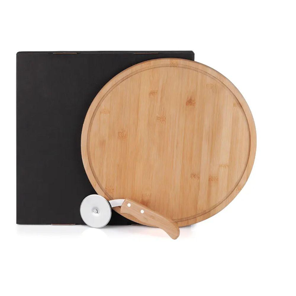 Conjunto Para Pizza Em Bambu Napoli 35 Cm - 2 Peças - 1