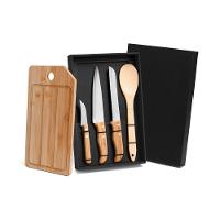 Kit Para Cozinha/Pão Em Bambu/Inox- 5 Pçs Welf - 1