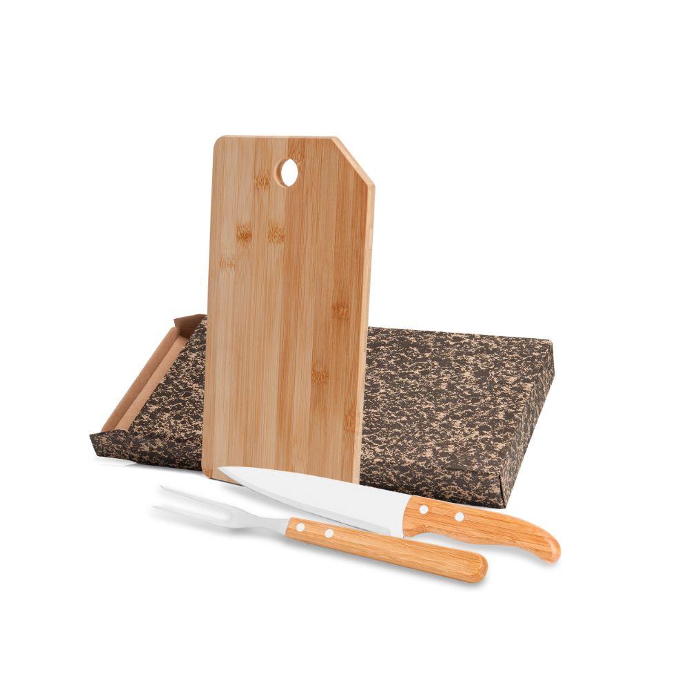 Conjunto Para Cozinha Em Bambu/Inox Oregon - 3 Pçs Welf - 1