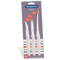 Jogo de facas brancas para tornear legumes e tomate 3 peças linha Plenus Tramontina - 1