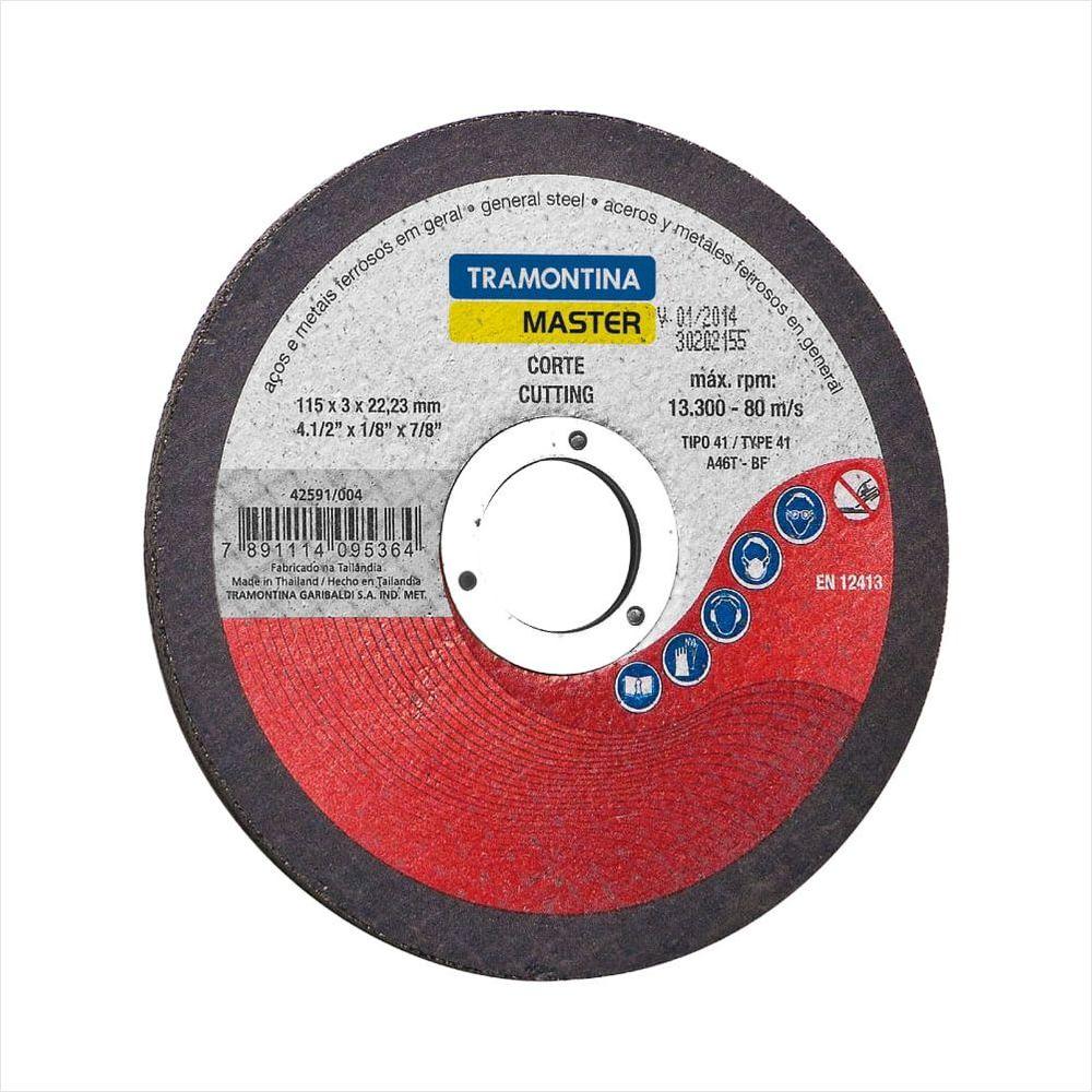 Disco de corte 4.1/2 Tramontina MASTER para Aços e Metais - 1