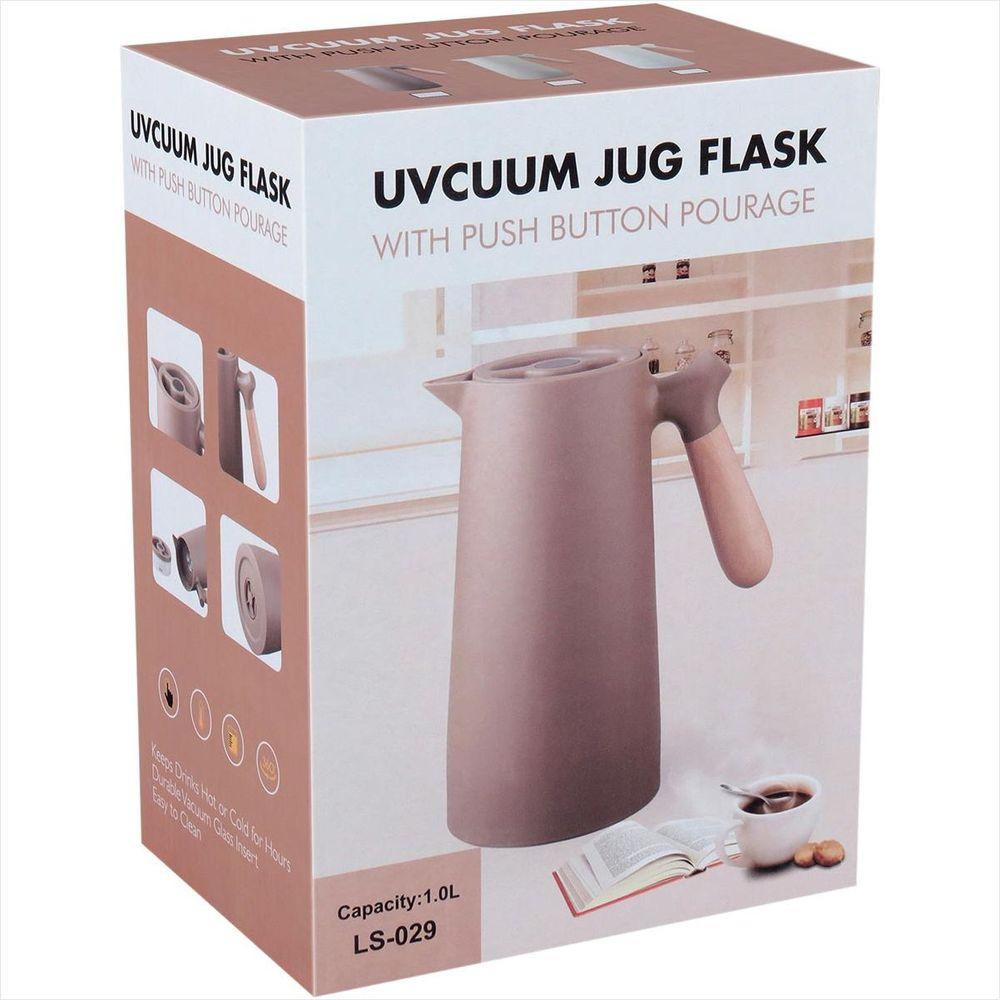 Garrafa Térmica Norden 1L Plástico Rose Ampola Vidro Gs - 2