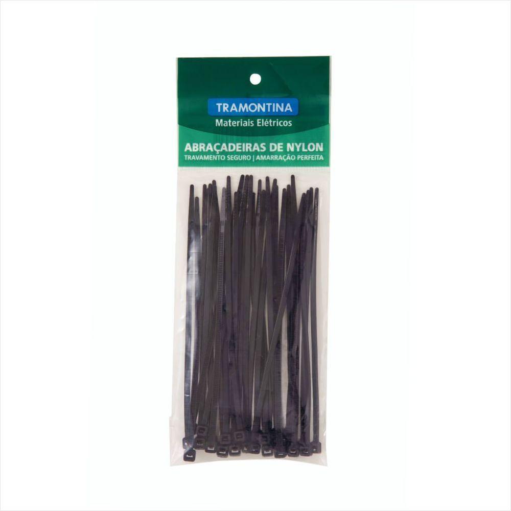 Abraçadeira de Nylon 140x3,4 mm Tramontina Preta - 1