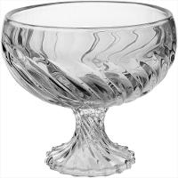 Centro Mesa 12x22x22 cm Cristal Eco Transparente Com Pé Vicenza - GS - 1