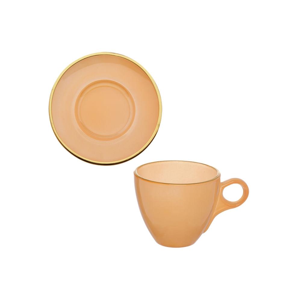 Xicara para Chá com Pires de Vidro Matte Verde 170 ml 4 Peças Hauskraft - 2