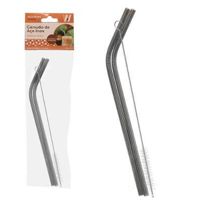 Canudo De Aco Inox 3 Peças