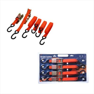 Cinta Western p/ Carga Catraca 2,5cmx4,5m 120Kg Kit 4 Peças